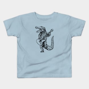 SEEMBO Alligator Playing Guitar Guitarist Musician Fun Band Kids T-Shirt